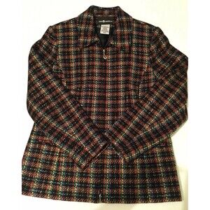 Sag Harbor Womens Blazer Size 8 Multicolor Plaid Vintage 80s 90s